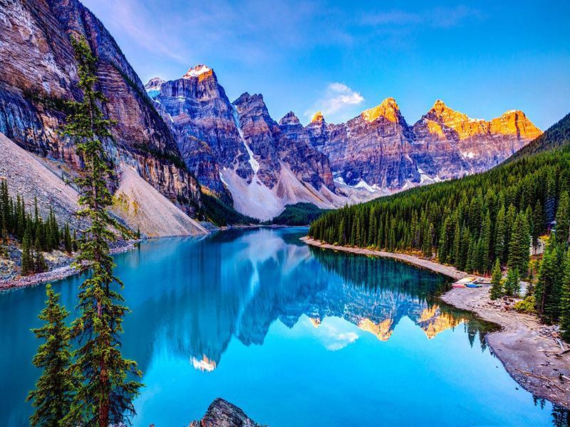 Montaña y Lago Azul y Bosque Pintar por Números