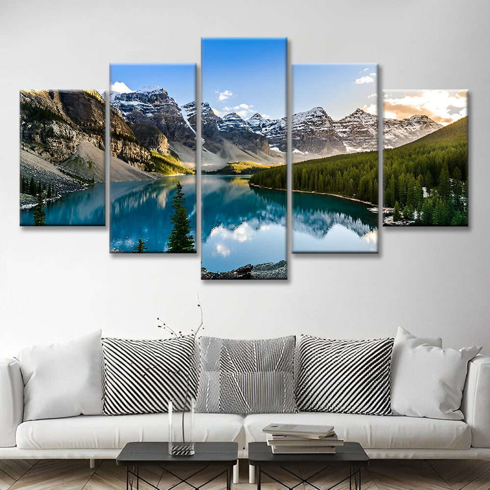 Montañas en las Orillas 5 Partes Pintar por Números