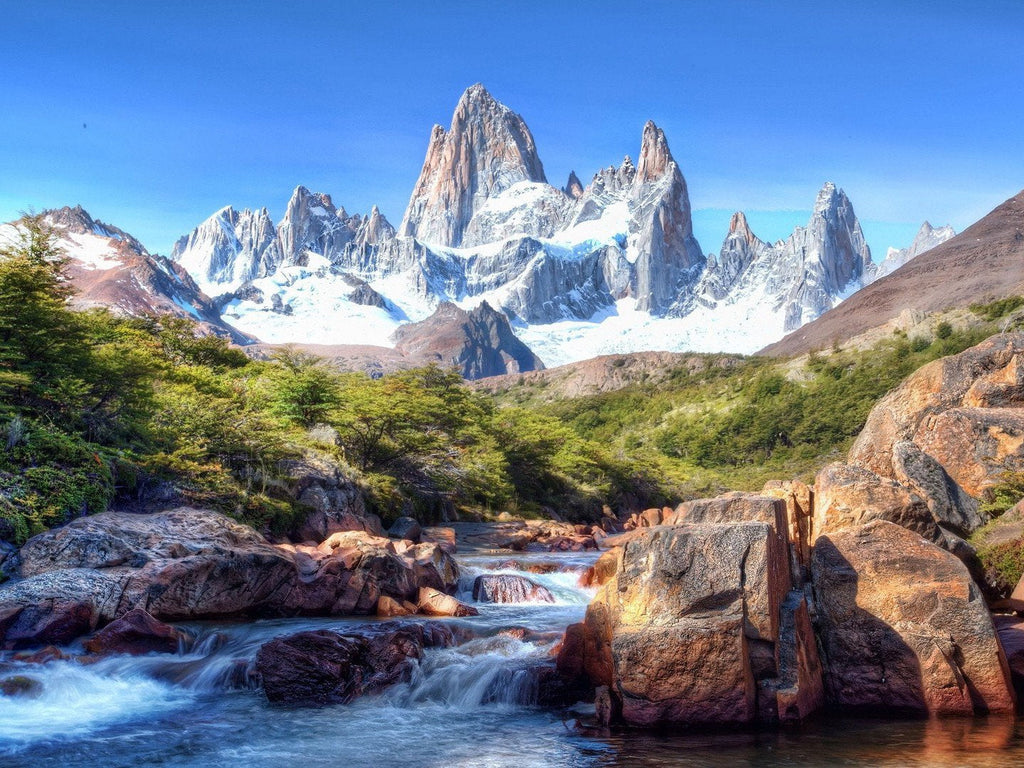 Montañas y Cascada Pequeña Pintar por Números
