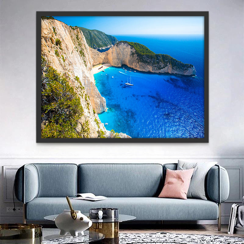 Montañas y Mar Azul Visto Aéreo Pintar por Números