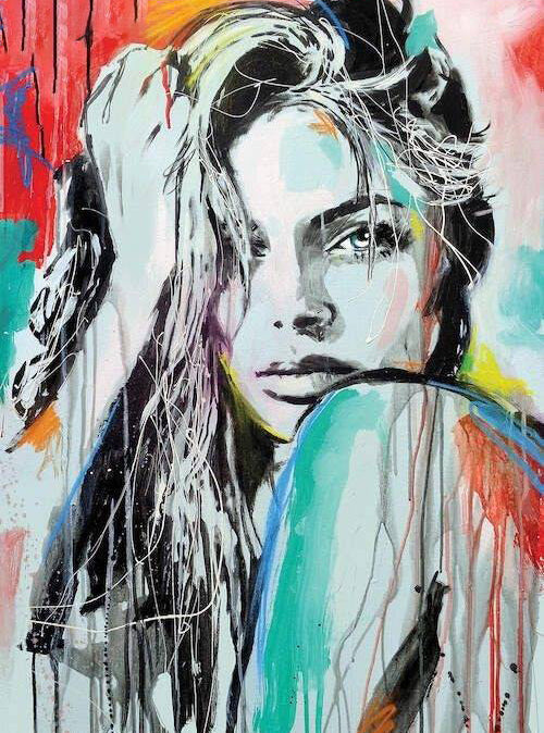 Mujer Bella en el Fondo Colorido Pintar por Números