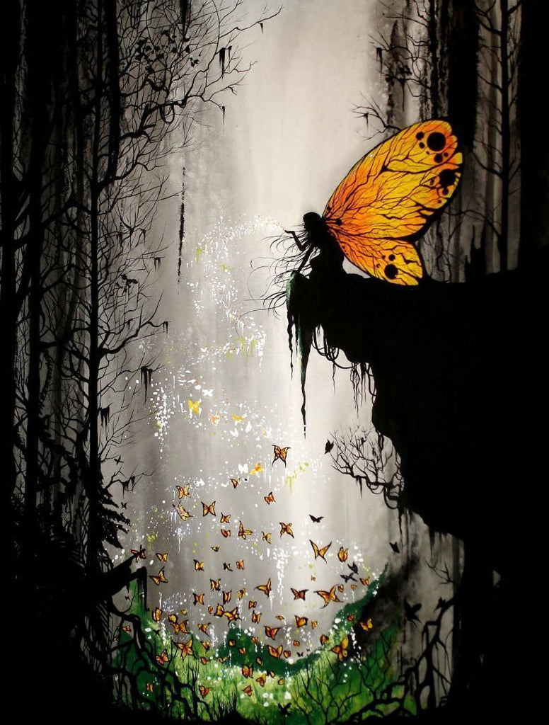 Mujer con Alas de Mariposas Pintar por Números