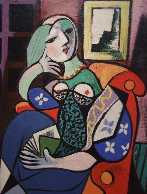 Mujer con Libro de Pablo Picasso Pintar por Números