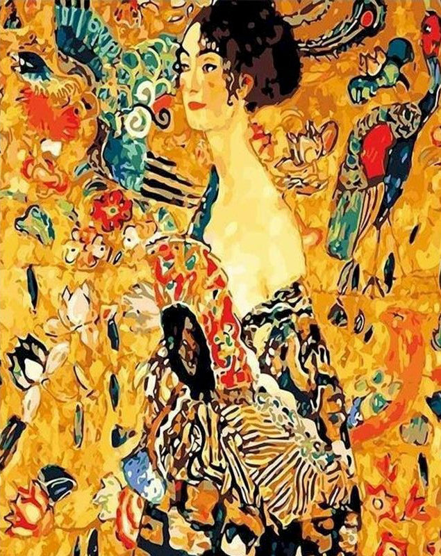 Mujer con un Abanico en la Mano Pintar por Números