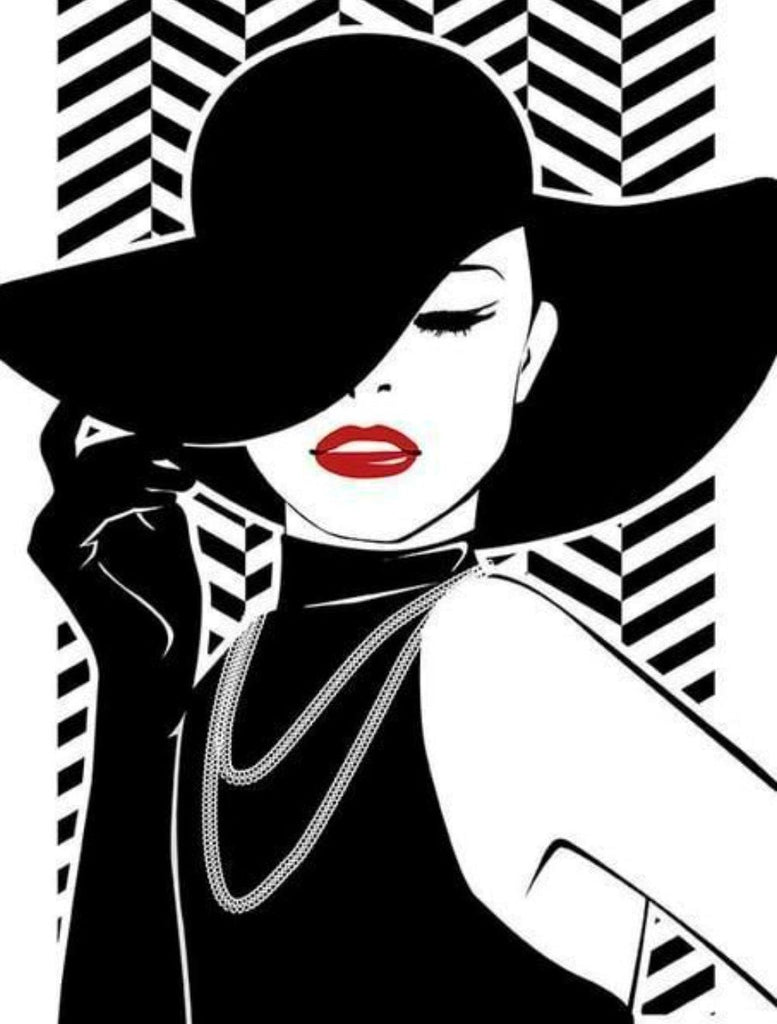 Mujer de Moda de Labios Rojos Pintar por Números