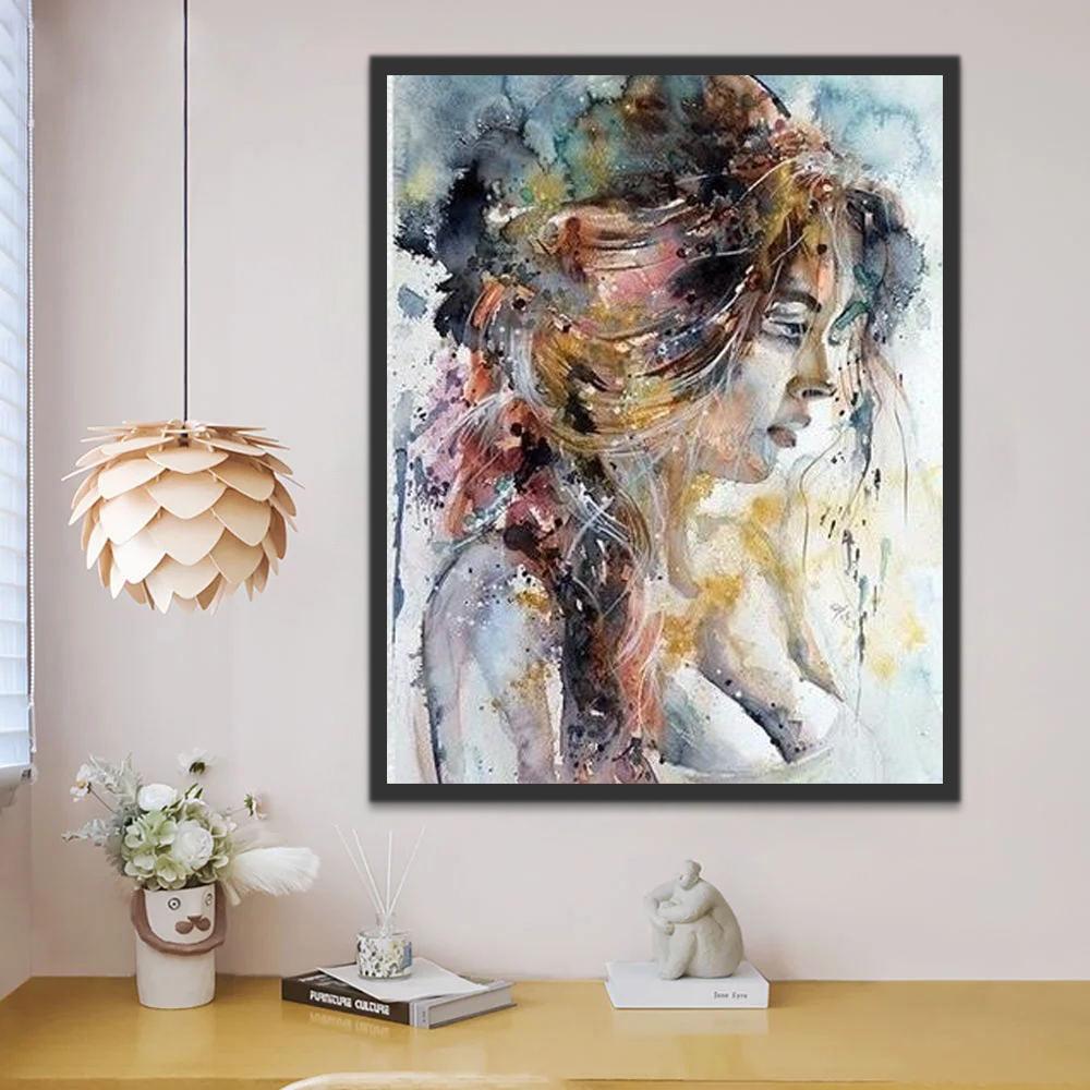 Mujer de Pelo Colorido Pintar por Números
