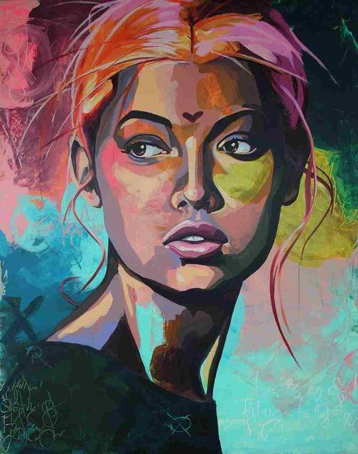 Mujer de Pelo Colorido Pintar por Números
