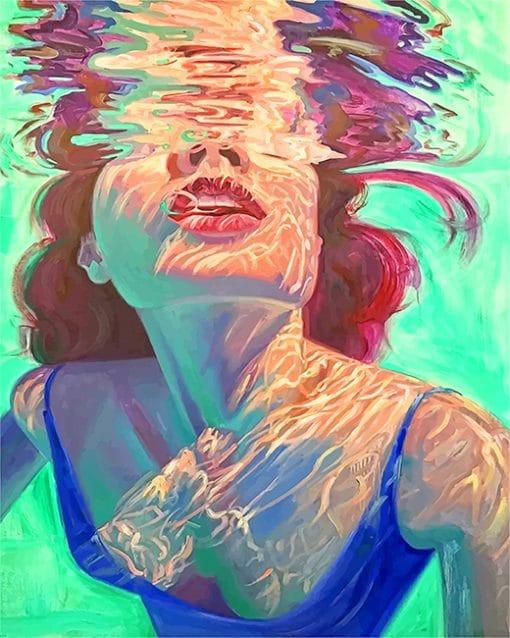 Mujer de Ropa Azul en el Agua Pintar por Números