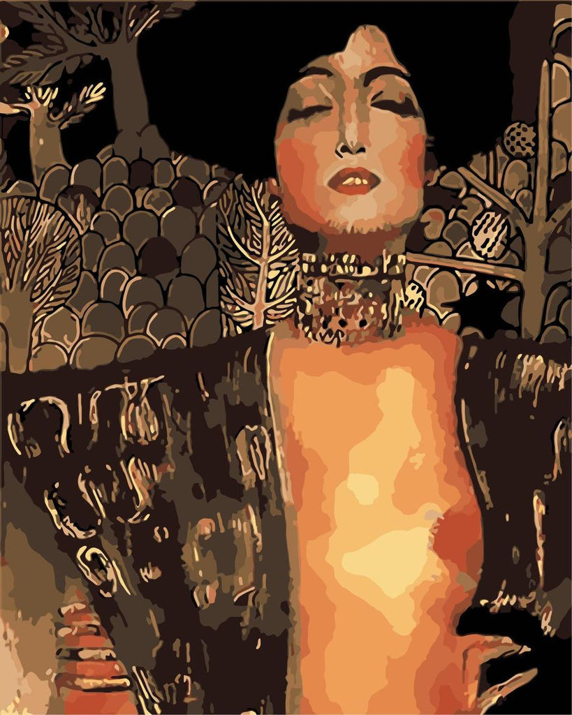 Mujer Elegante de Vestido Negro Pintar por Números