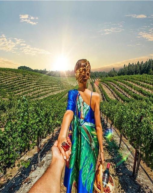 Mujer en Medio del Campo Verde Pintar por Números