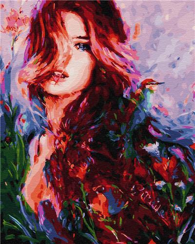 Mujer Hermosa con Flores Pintar por Números