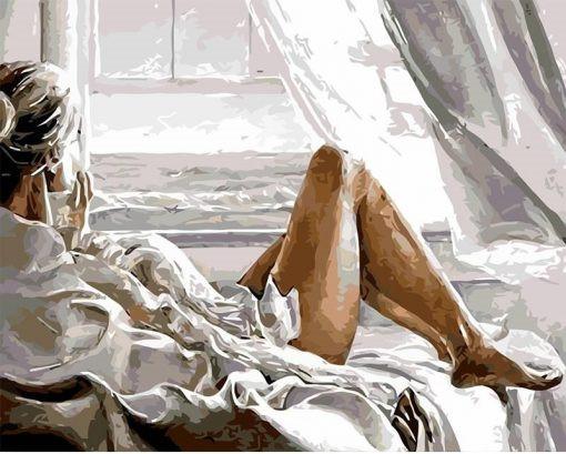 Mujer Mirando por la Ventana Pintar por Números