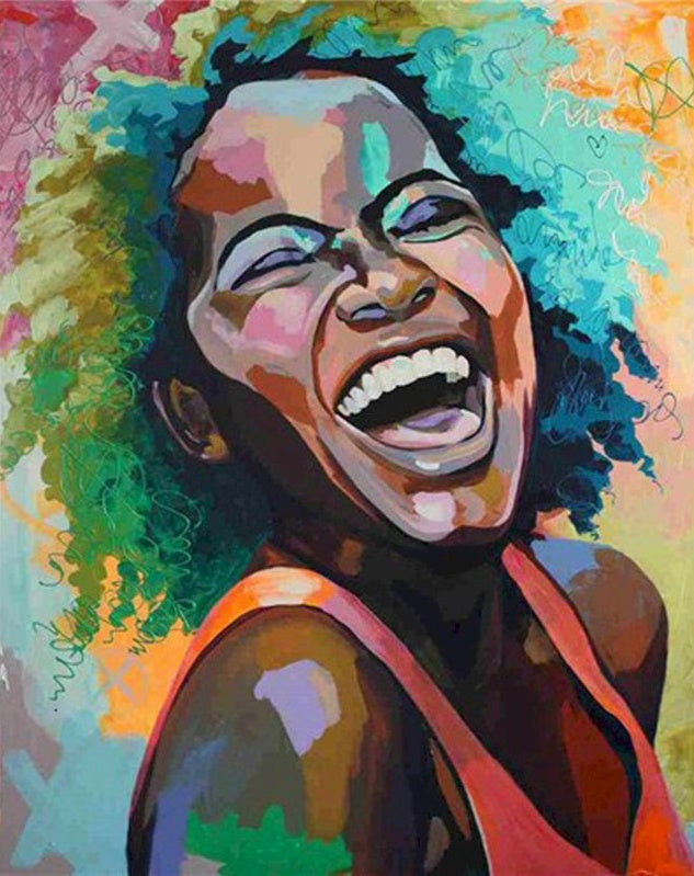 Mujer Morena Feliz con Sonrisa Pintar por Números