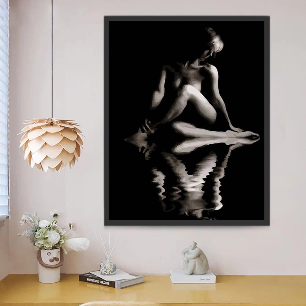 Mujer Sentada en la Oscuridad Pintar por Números