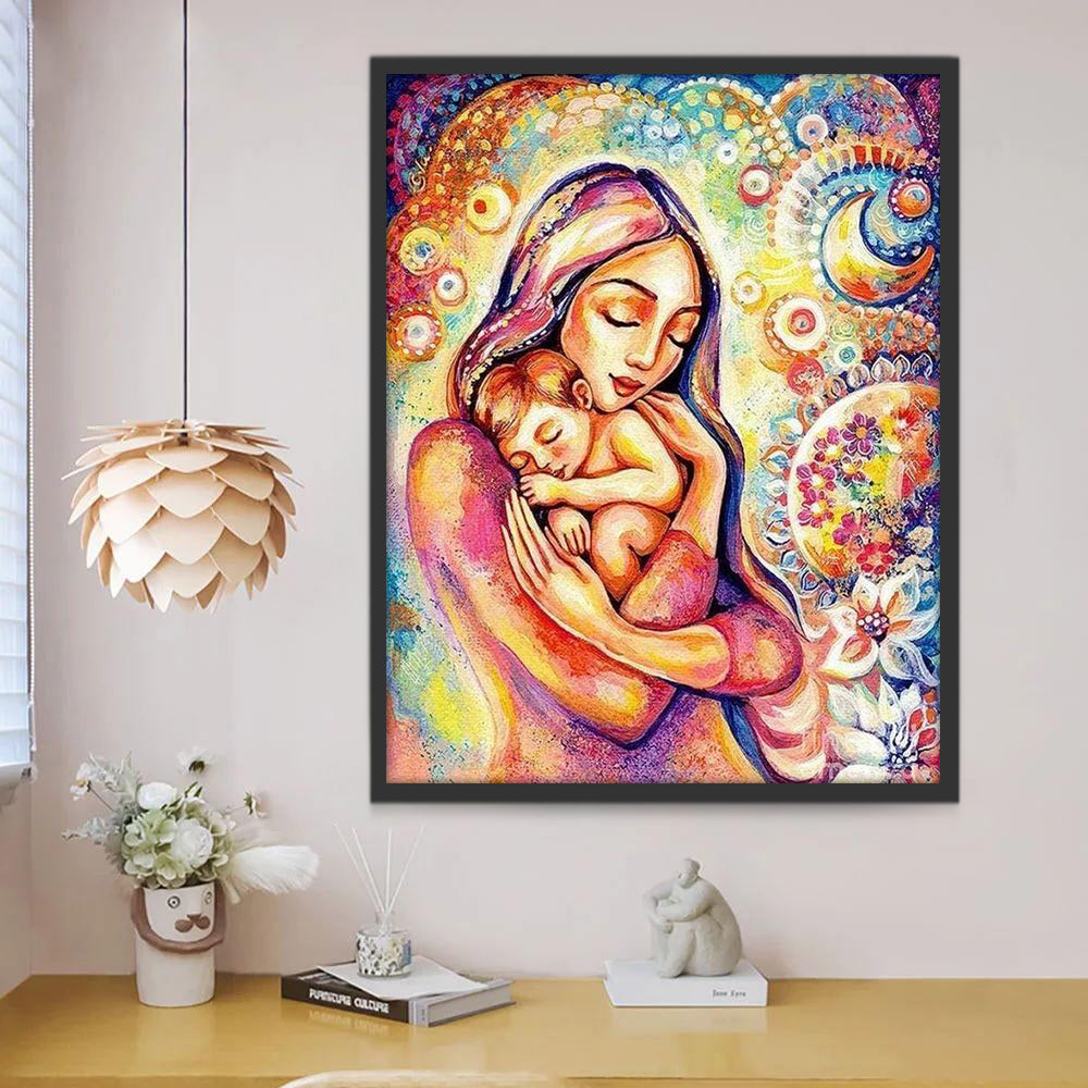 Mujer y Su Bebé Pintar por Números