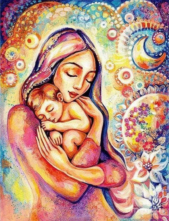 Mujer y Su Bebé Pintar por Números