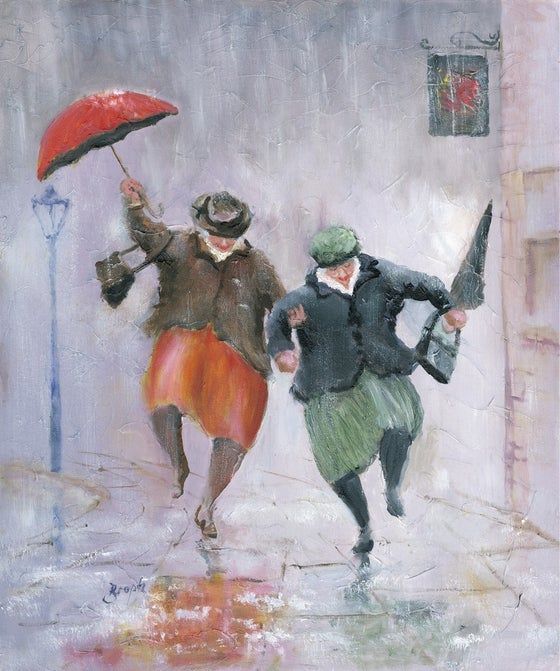 Mujeres Adorables en la Lluvia Pintar por Números