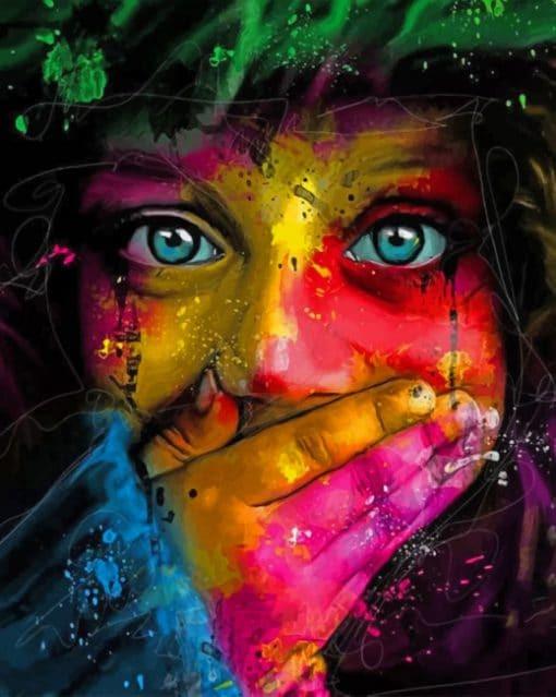 Niña Adorable de Ojos Azules Pintar por Números