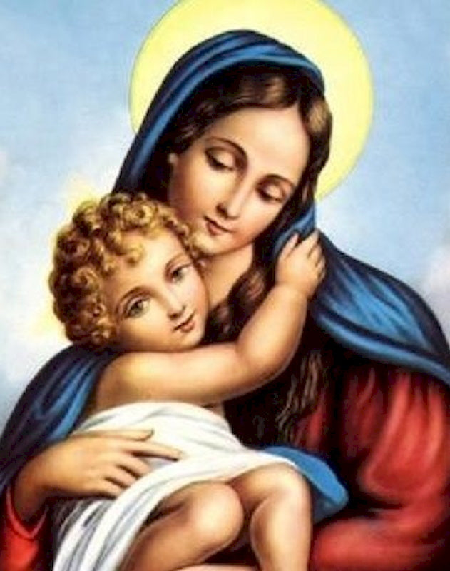 Niño Jesús y Su Madre María Pintar por Números