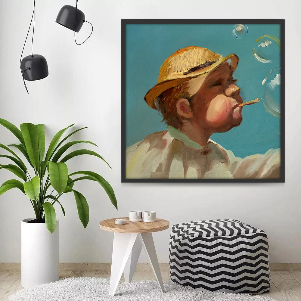 Niño Jugando con Burbujas Pintar por Números