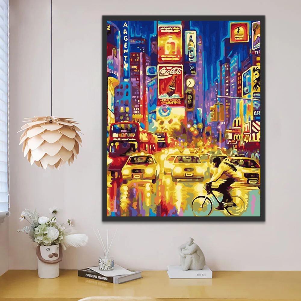 Noche de Times Square en Nueva York Pintar por Números