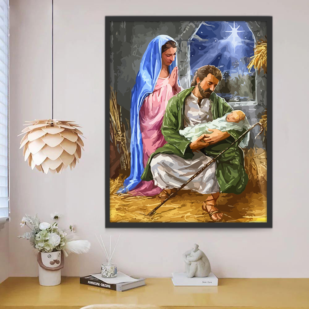 Noche Santa Celebrando el Nacimiento de Jesús Pintar por Números
