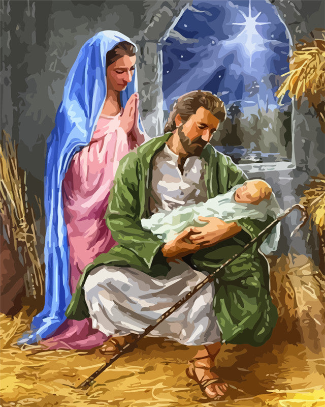 Noche Santa Celebrando el Nacimiento de Jesús Pintar por Números