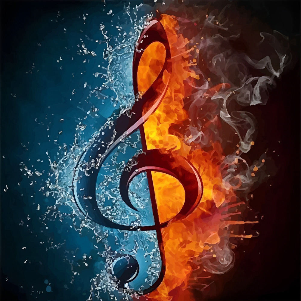 Nota Musical de Fuego y de Agua Pintar por Números