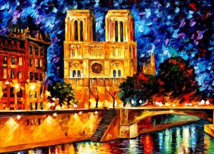 Notre Dame de París en la Noche Pintar por Números