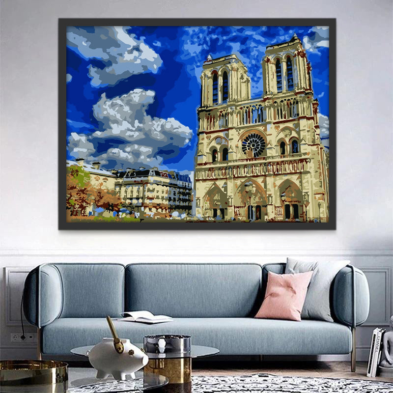 Notre Dame de París y Día Soleado Pintar por Números