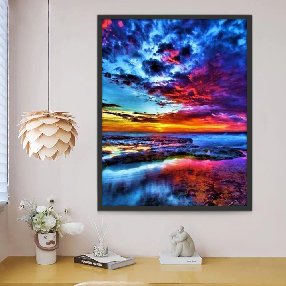 Nubes de Colores Oscuros Pintar por Números