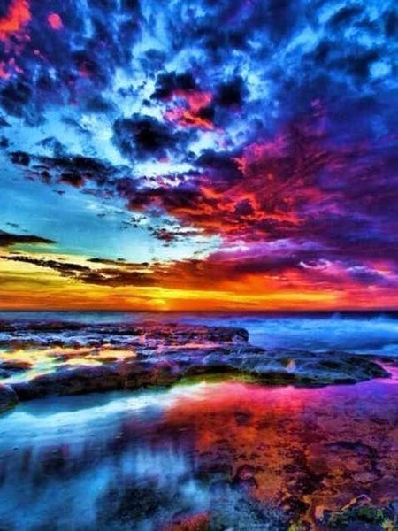 Nubes de Colores Oscuros Pintar por Números