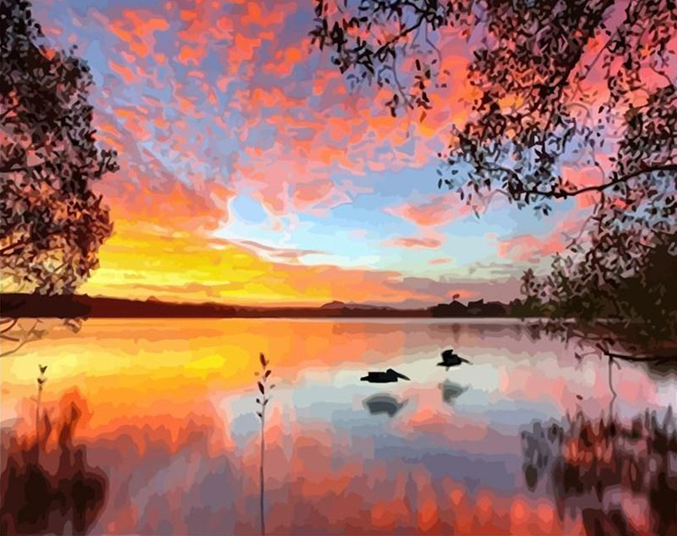 Nubes Hermosas y Barcos en Agua Pintar por Números