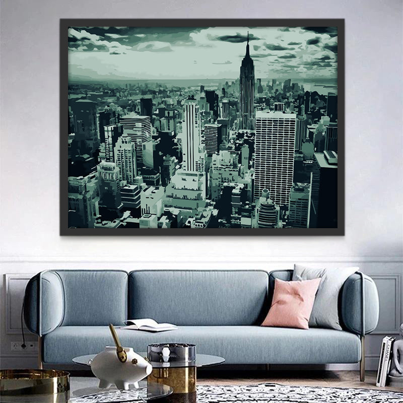 Nueva York de Color Verde Pintar por Números