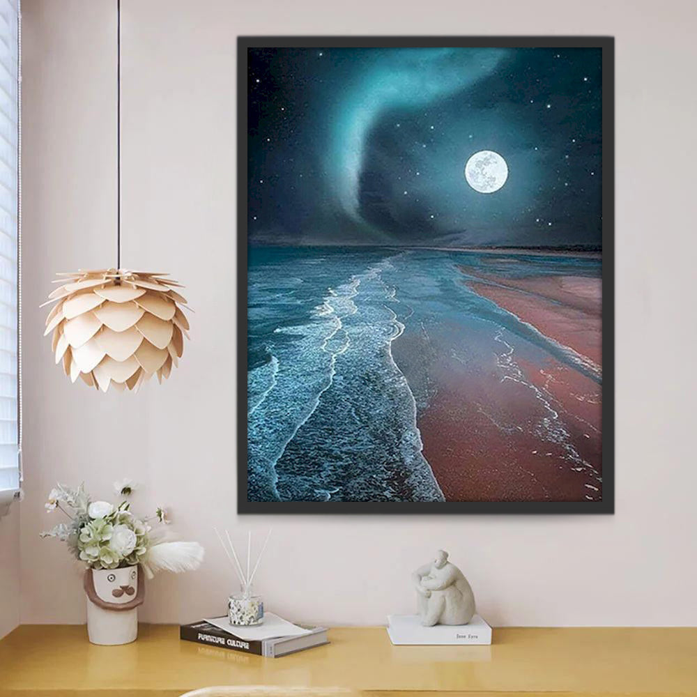 Olas Blancas a la Luz de la Luna Pintar por Números
