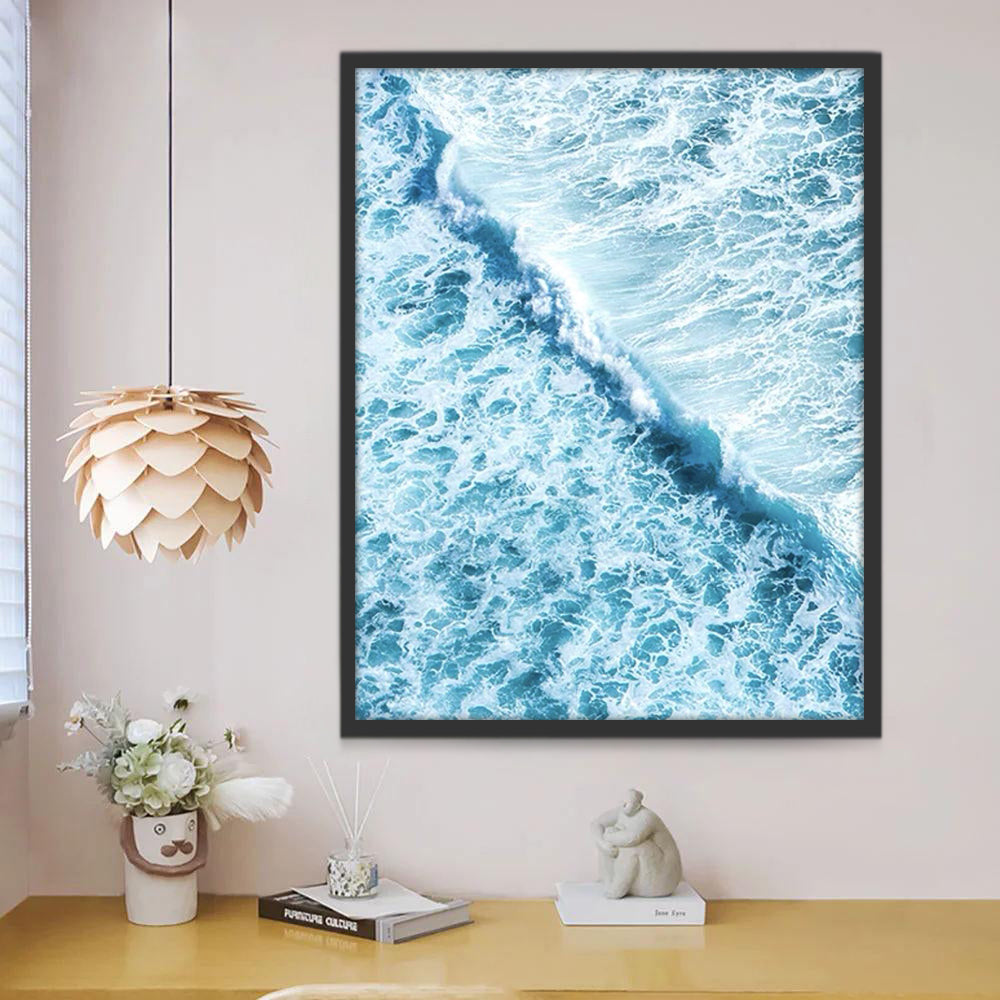 Olas Marinas y Espumas Blancas Pintar por Números