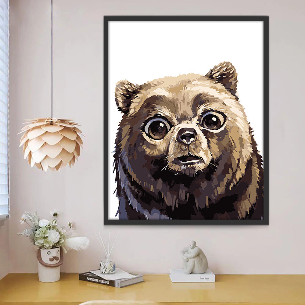 Oso Pardo Pequeño con Ojos Grandes Pintar por Números