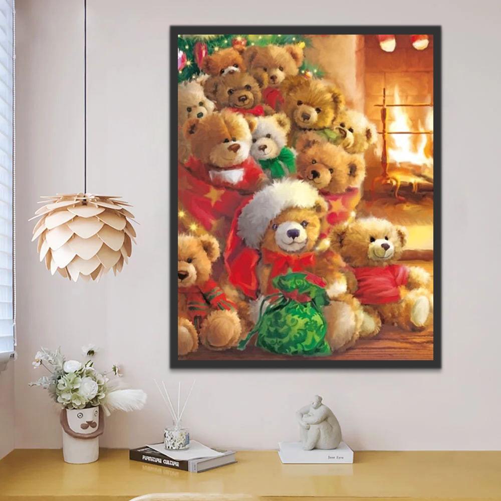 Osos de Peluche para Regalos de Navidad Pintar por Números