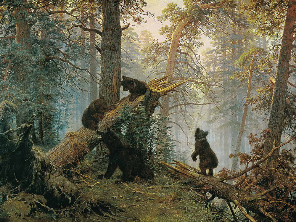 Osos Negros y Árboles Rotos en Bosque Pintar por Números