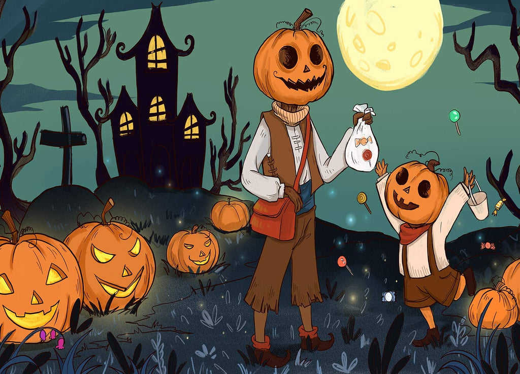 Padre y Niño en Halloween Pintar por Números