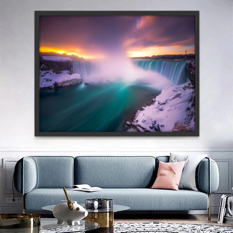 Paisaje de Cascada en Invierno Pintar por Números