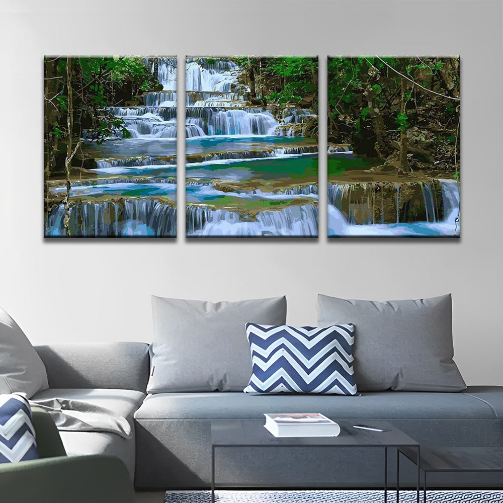 Paisaje de Cascada Pequeña 3 Partes Pintar por Números