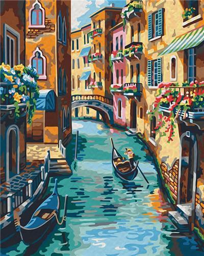 Paisaje de Ciudad con Canal Pintar por Números