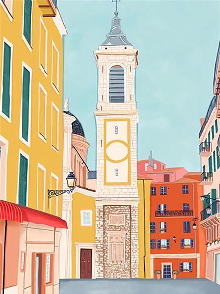 Paisaje de Ciudad Pintar por Números Niños
