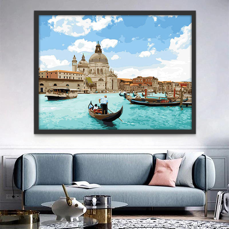 Paisaje de Ciudad Visto desde un Canal Pintar por Números