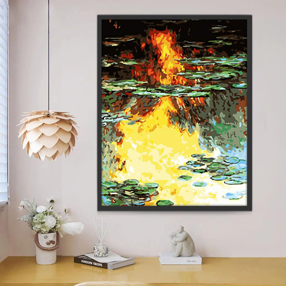 Paisaje de Lago en Estilo Abstracto Pintar por Números