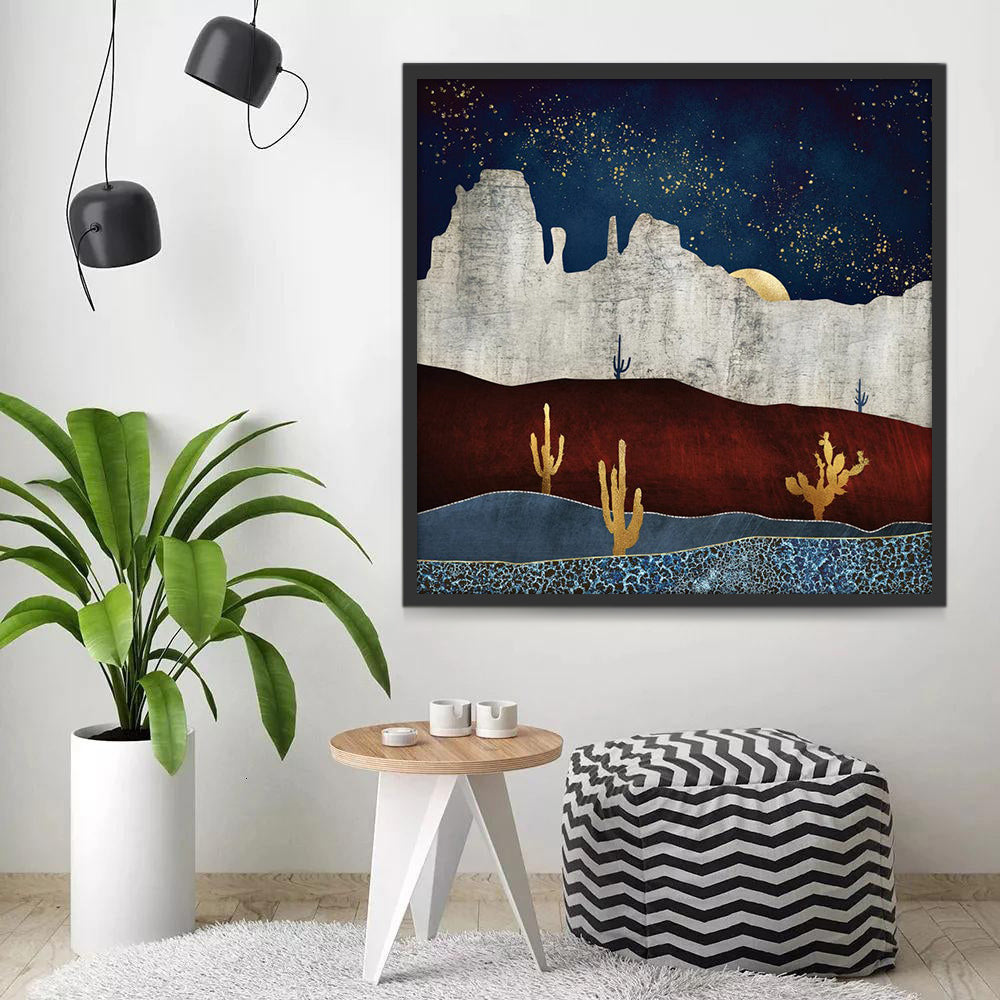 Paisaje de Montaña en la Noche Pintar por Números