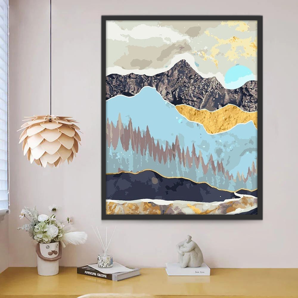 Paisaje de Montañas Coloridas Pintar por Números