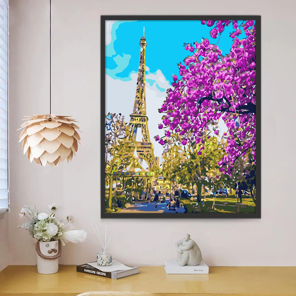 Paisaje de París en la Primavera Pintar por Números