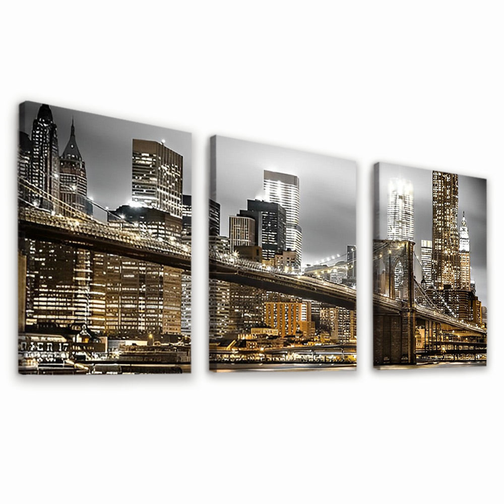 Paisaje de Puente Brooklyn 3 Partes Pintar por Números